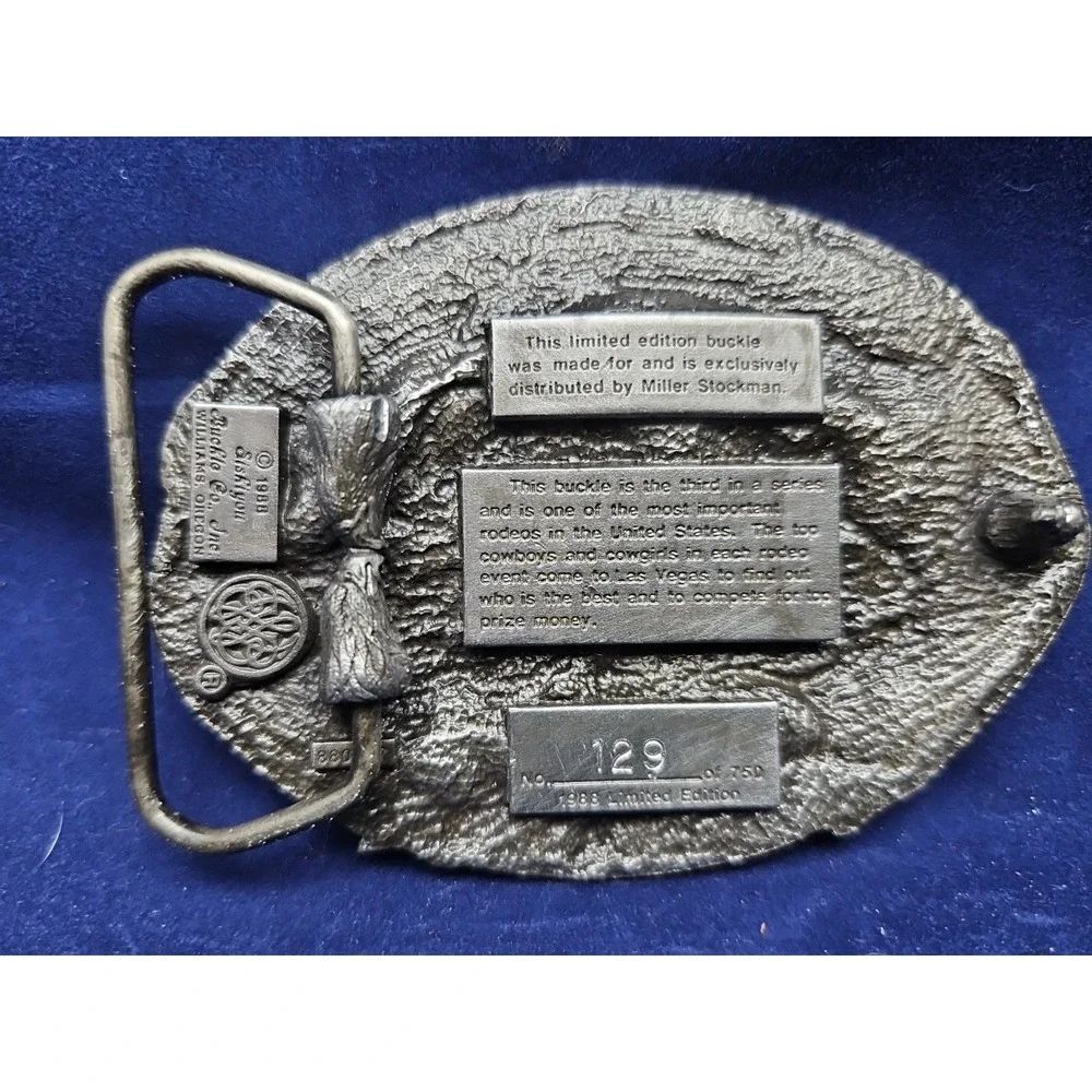 1988 Las Vegas National Finals Rodeo Youth Belt Buckle By Siskiyiou Rare Find!